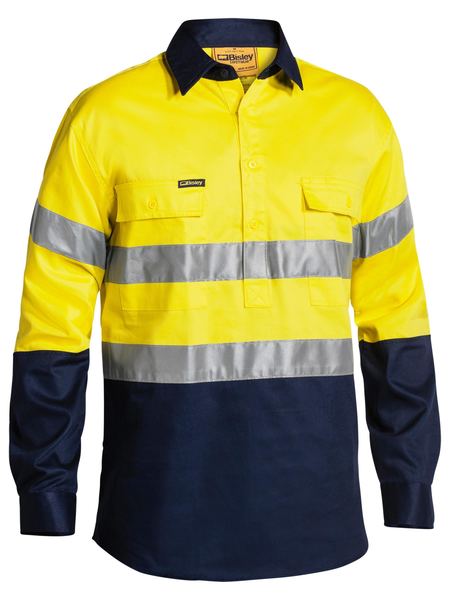 Taped Hi Vis Closed Front Drill Shirt - BTC6456