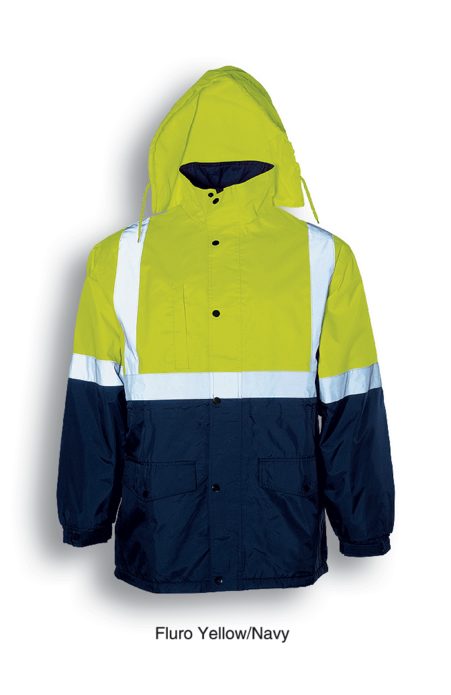 Hi Vis Polar Fleece Lined Safety Jacket with Reflective Tape SJ0430