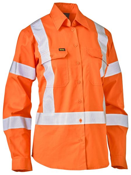 Women's X Taped Biomotion Hi Vis Cool Lightweight Drill Shirt - BL6166XT