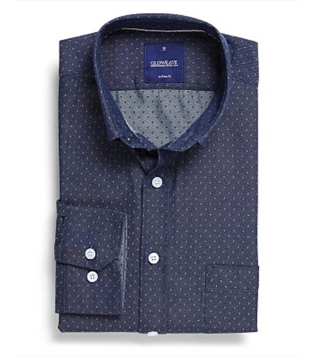 Polka Dot Dobby Mens Long Sleeve Hospitality Shirt 1714HL