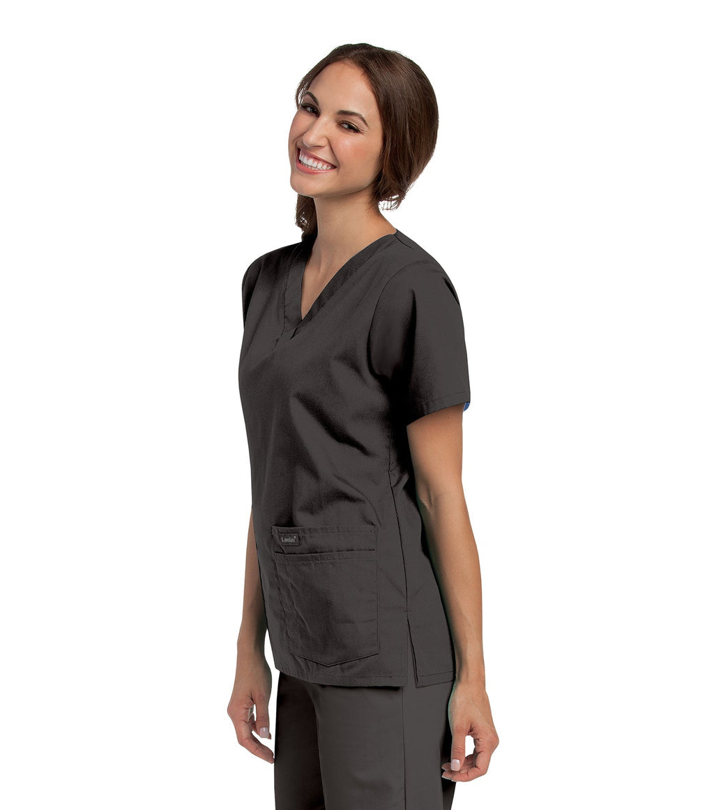 Ladies V-Neck Tunic Scrub Top - 8219