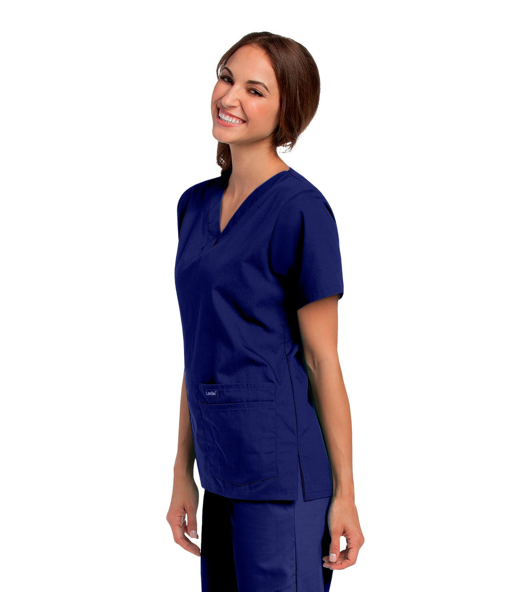 Ladies V-Neck Tunic Scrub Top - 8219