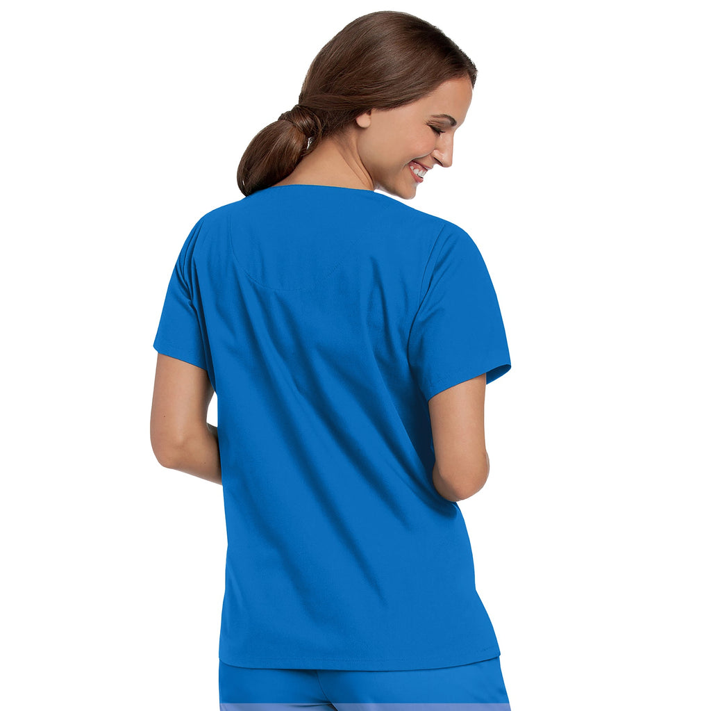 Ladies V-Neck Tunic Scrub Top - 8219