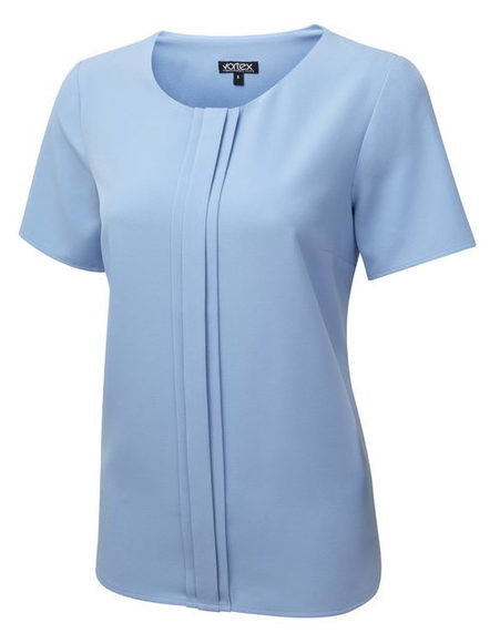 Poppy Pleat Front Short Sleeve Top