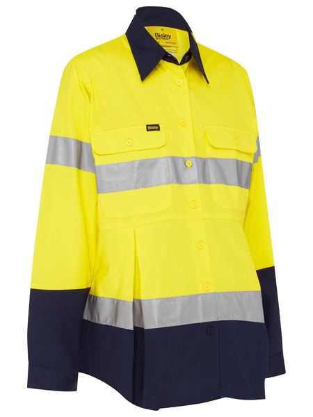 Womens 3M Taped Hi Vis Maternity Drill Shirt - BLM6456T