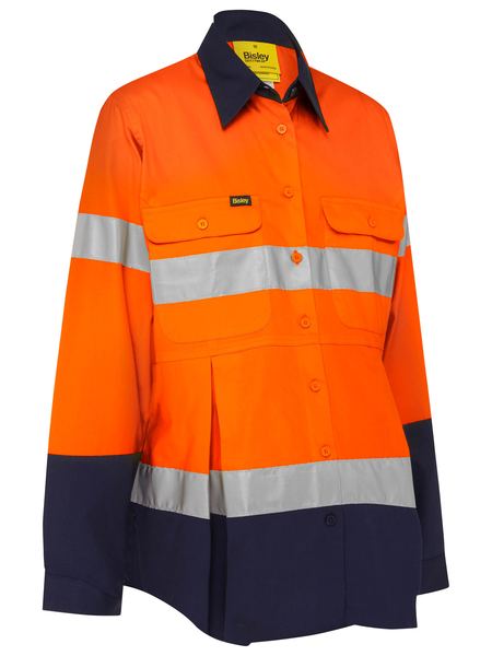 Womens 3M Taped Hi Vis Maternity Drill Shirt - BLM6456T