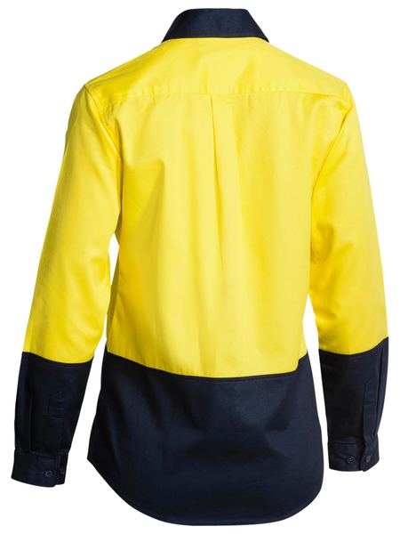 Women's Two Tone Hi Vis Drill Shirt Long Sleeve - BL6267