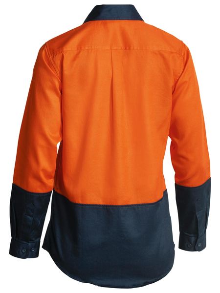 Women's Two Tone Hi Vis Drill Shirt Long Sleeve - BL6267