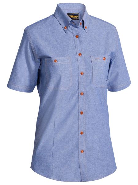 Womens Chambray Shirt Short Sleeve - B71407L