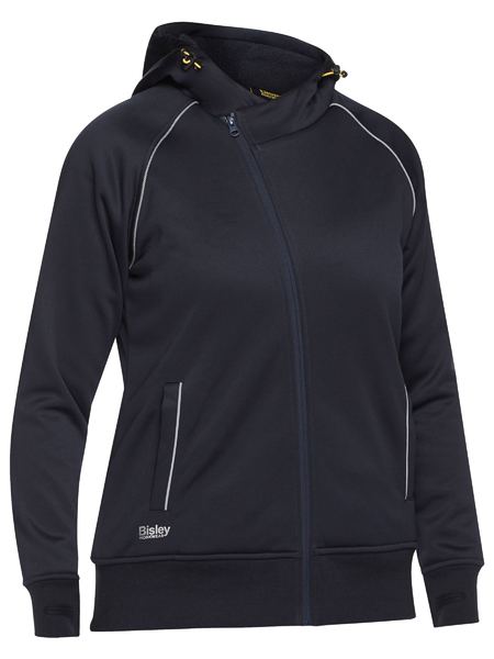 Women’s Fleece Zip Front Hoodie With Sherpa Lining - BKL6925