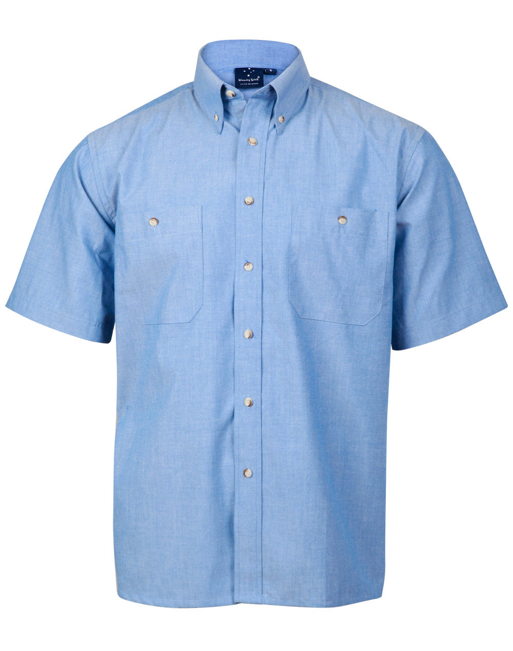 Men's Wrinkle Free Chambray Short Sleeve Shirt - BS03S