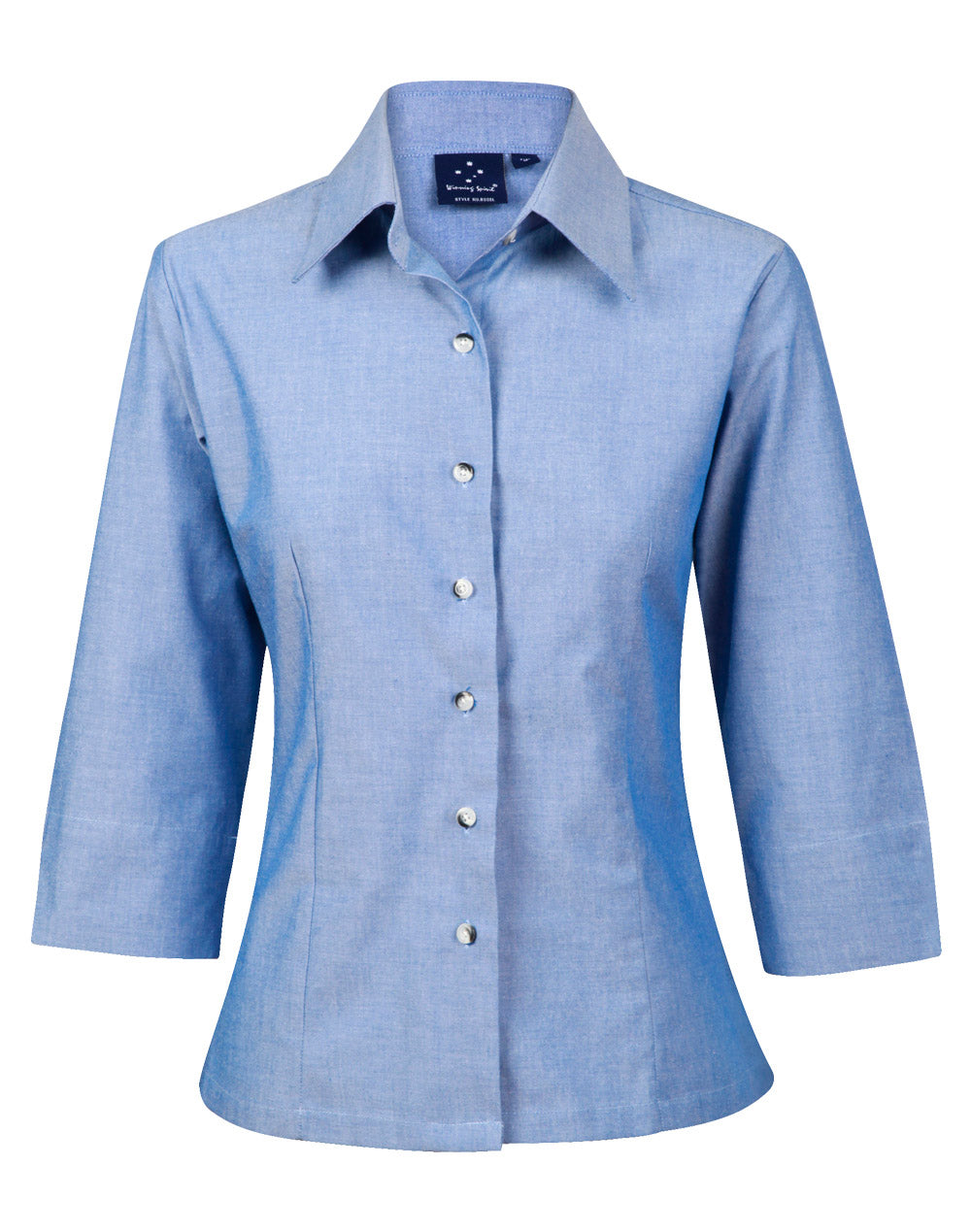 Ladies Wrinkle Free Chambray Shirt 3/4 - BS04