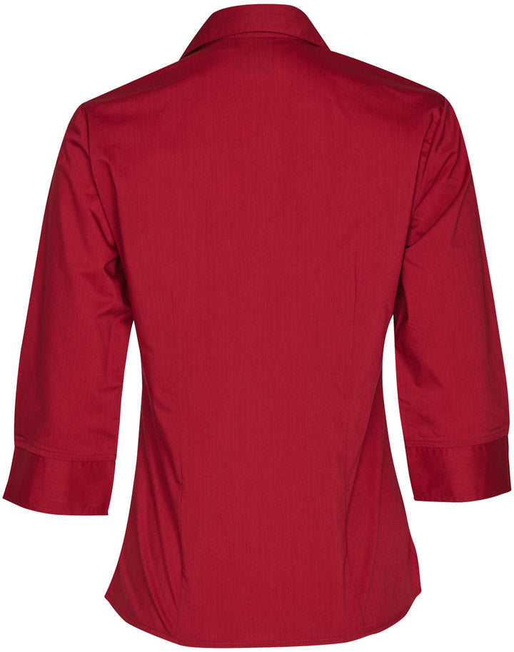 Ladies 3/4 Teflon Shirt Open Neckline - BS07Q