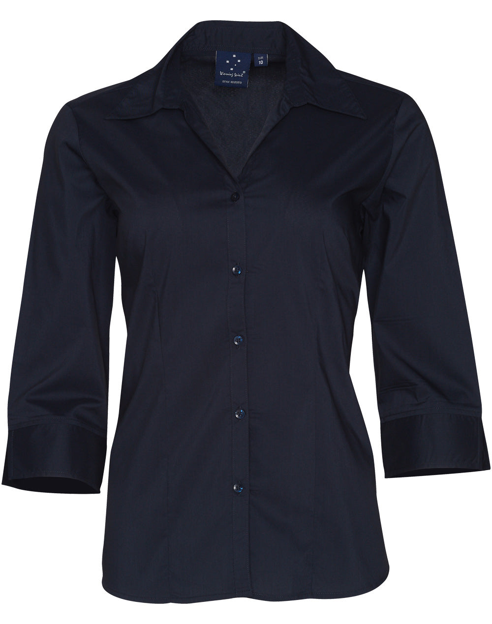 Ladies 3/4 Teflon Shirt Open Neckline - BS07Q