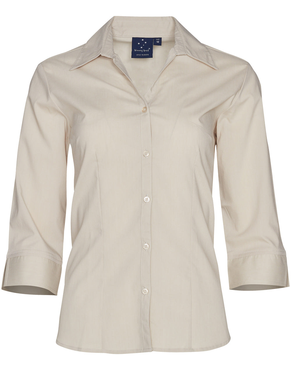 Ladies 3/4 Teflon Shirt Open Neckline - BS07Q