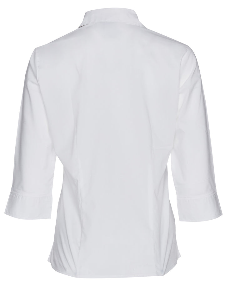 Ladies 3/4 Teflon Shirt Open Neckline - BS07Q