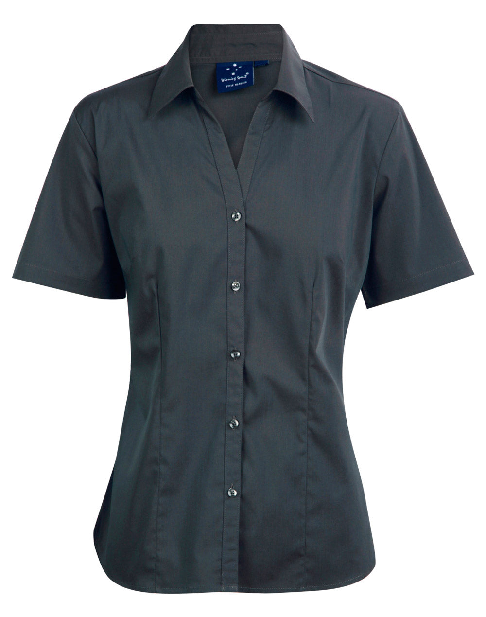 Ladies Short Sleeve Teflon Shirt Open Neckline - BS07S