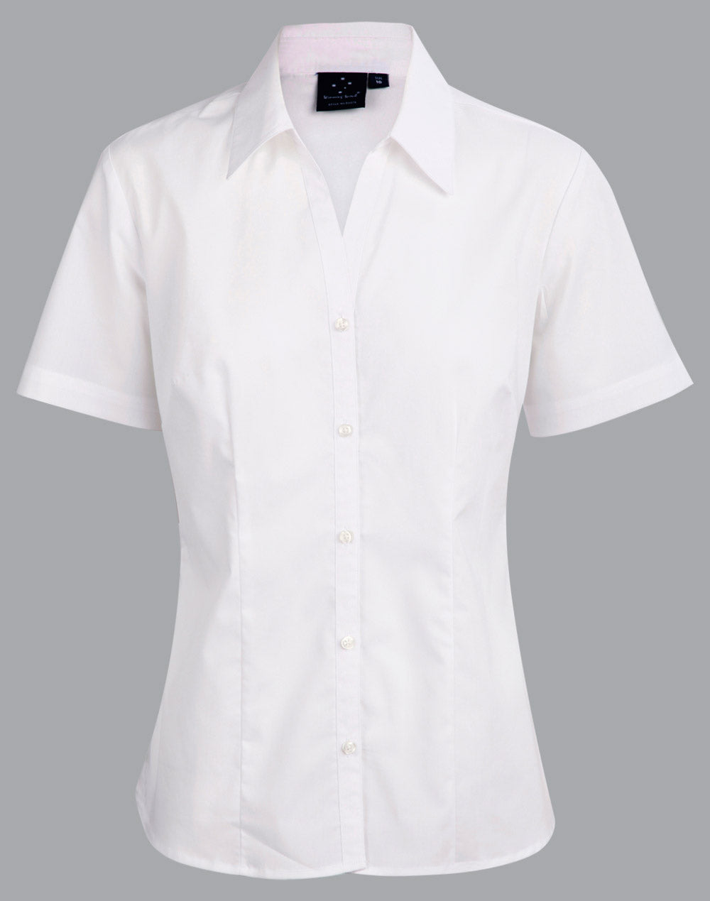 Ladies Short Sleeve Teflon Shirt Open Neckline - BS07S