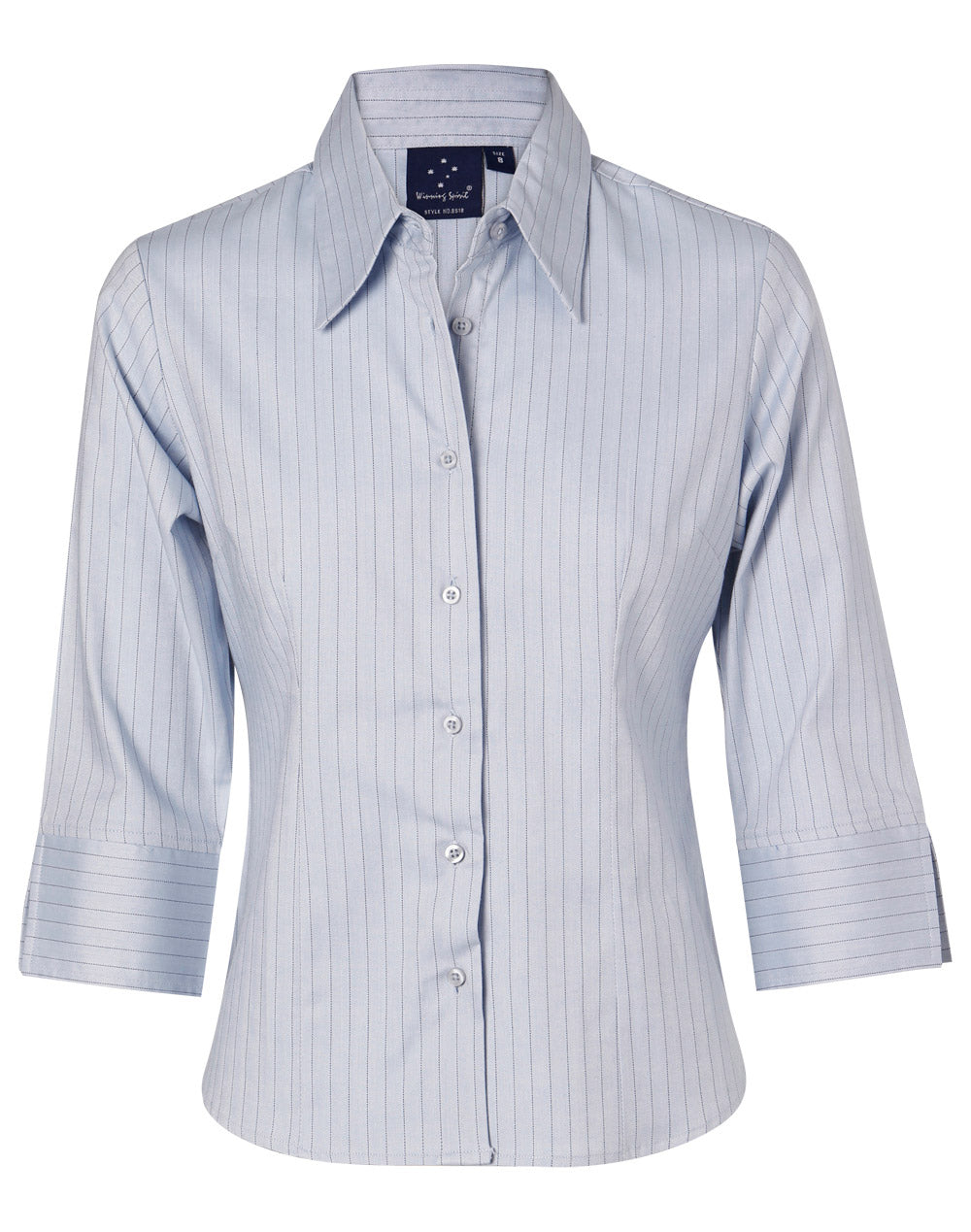 Ladies 3/4 Stretch Pin Stripe Shirt - BS18