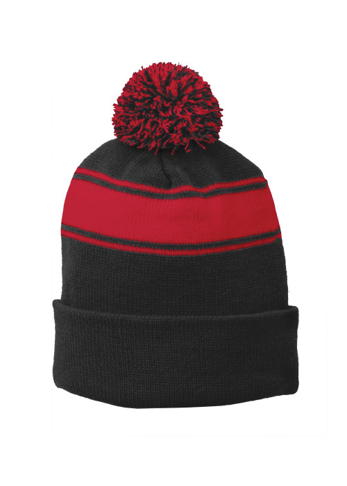 Stripe Pom Pom Beanie - STC28