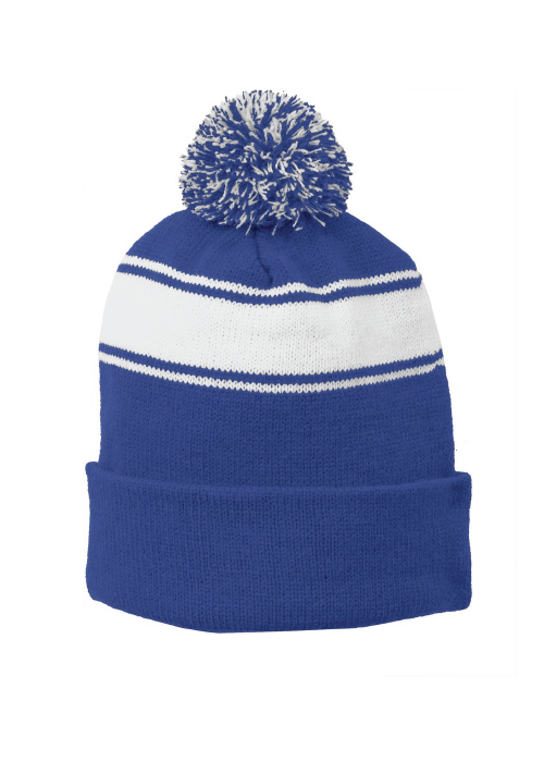 Stripe Pom Pom Beanie - STC28