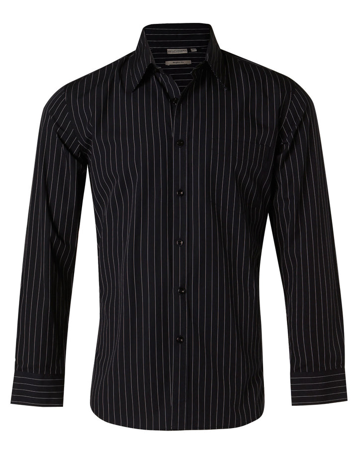 Mens Pin Stripe Long Sleeve Shirt - M7222