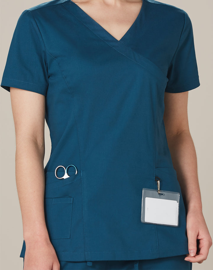 Ladies Solid Colour Short Sleeve Scrub Top - M7640