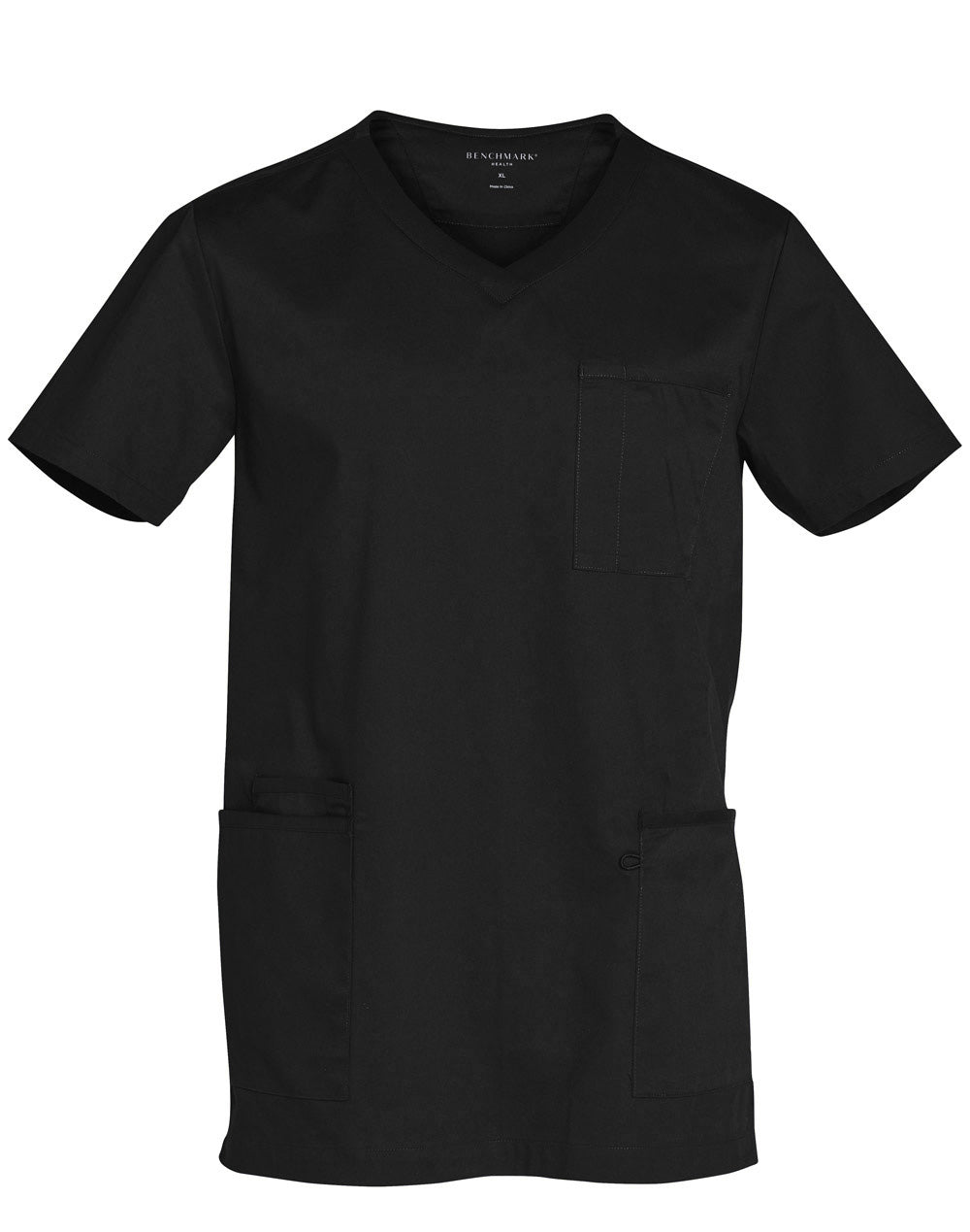 Mens V-Neck Contrast Trim Scrub Tops - M7650