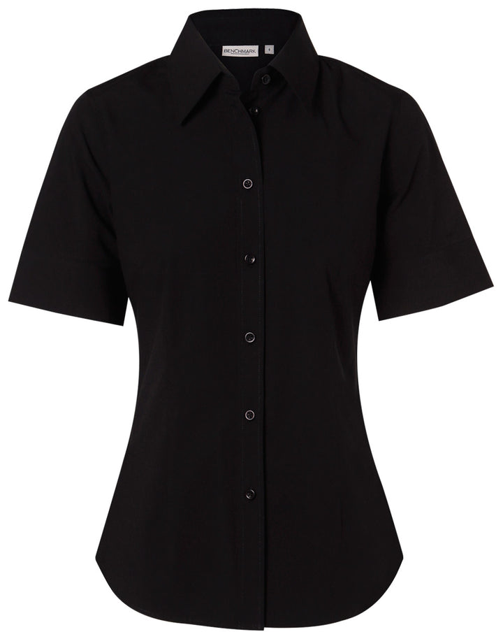 Ladies Cotton/Poly Stretch Short Sleeve Shirt - M8020S