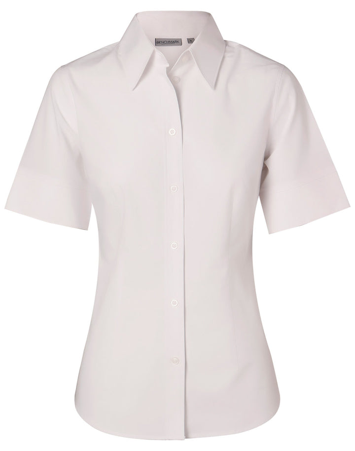 Ladies Cotton/Poly Stretch Short Sleeve Shirt - M8020S