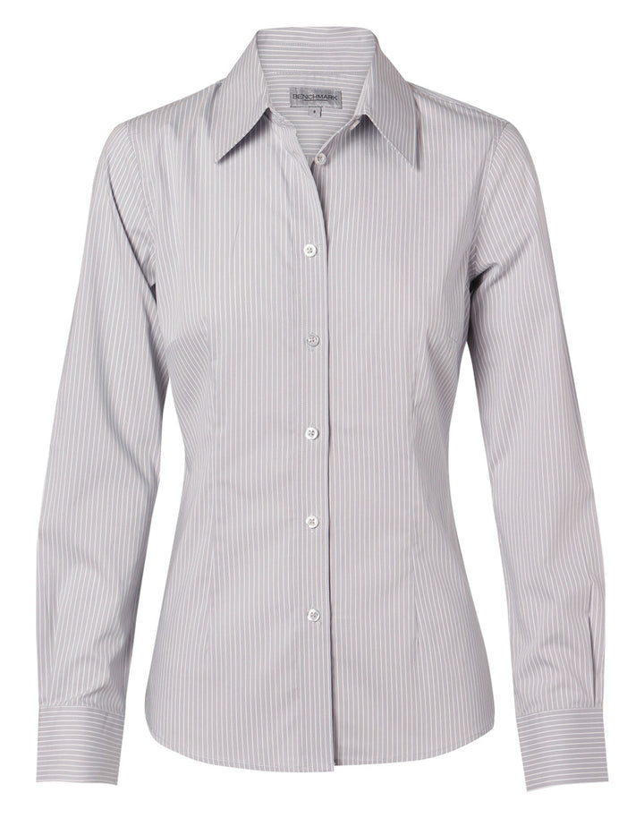 Ladies Ticking Stripe Long Sleeve Shirt - M8200L