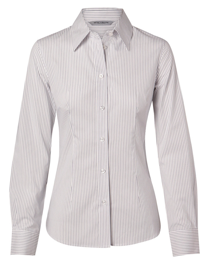 Ladies Ticking Stripe Long Sleeve Shirt - M8200L