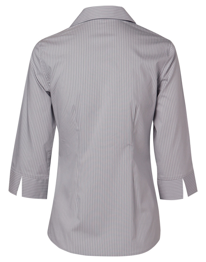Ladies Ticking Stripe 3/4 Sleeve Shirt - M8200Q