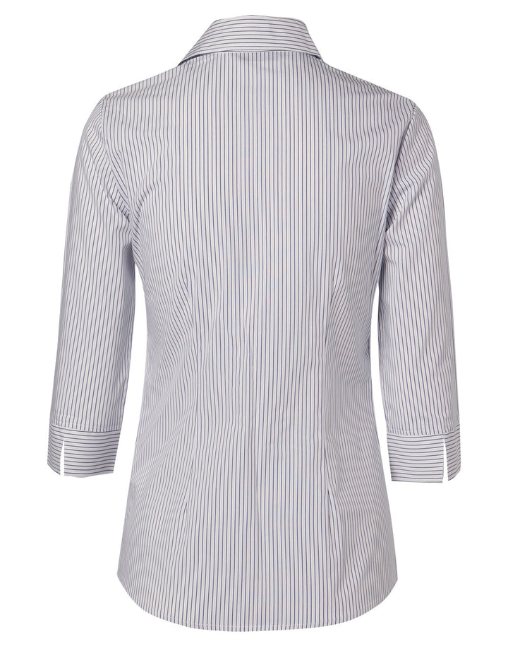 Ladies Ticking Stripe 3/4 Sleeve Shirt - M8200Q