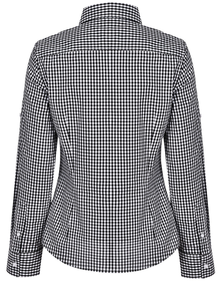 Ladies Gingham Check Long Sleeve Shirt - M8300L