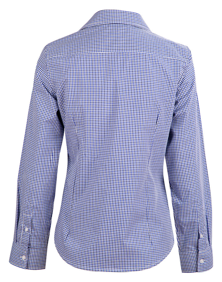 Ladies Two Tone Gingham Long Sleeve Shirt - M8320L