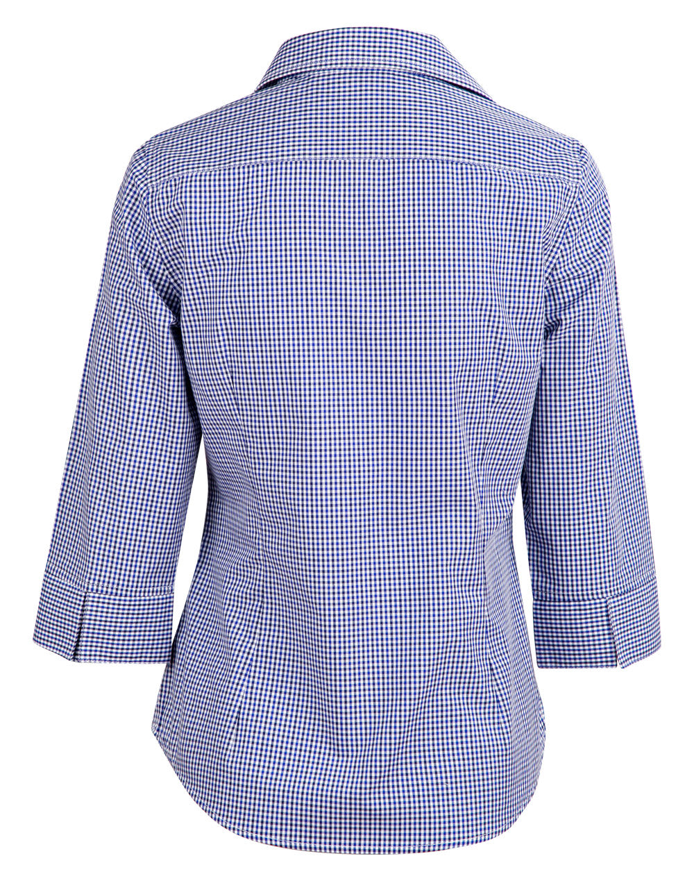 Ladies Two Tone Gingham 3/4 Sleeve Shirt - M8320Q