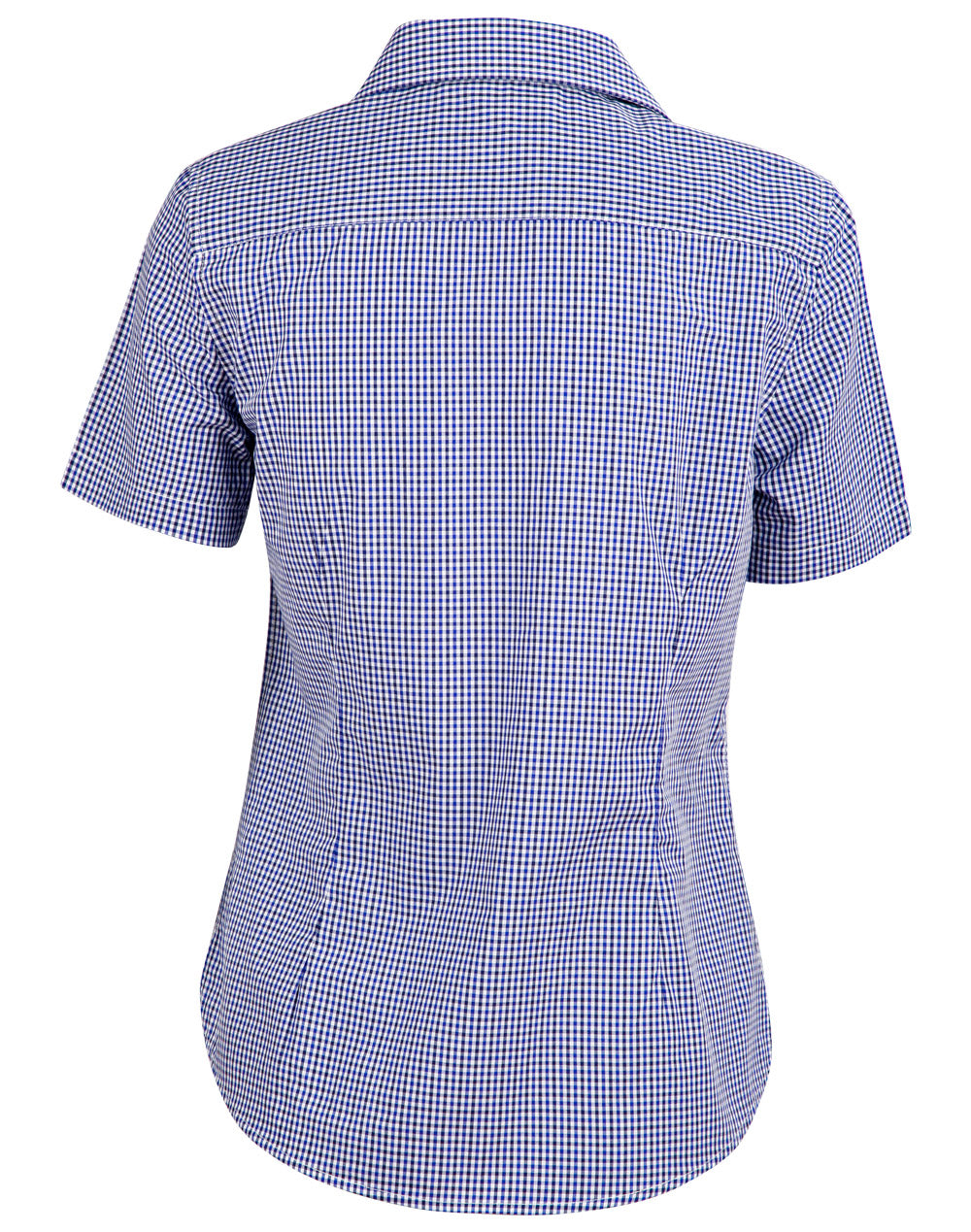 Ladies Two Tone Gingham Short Sleeve Shirt - M8320S