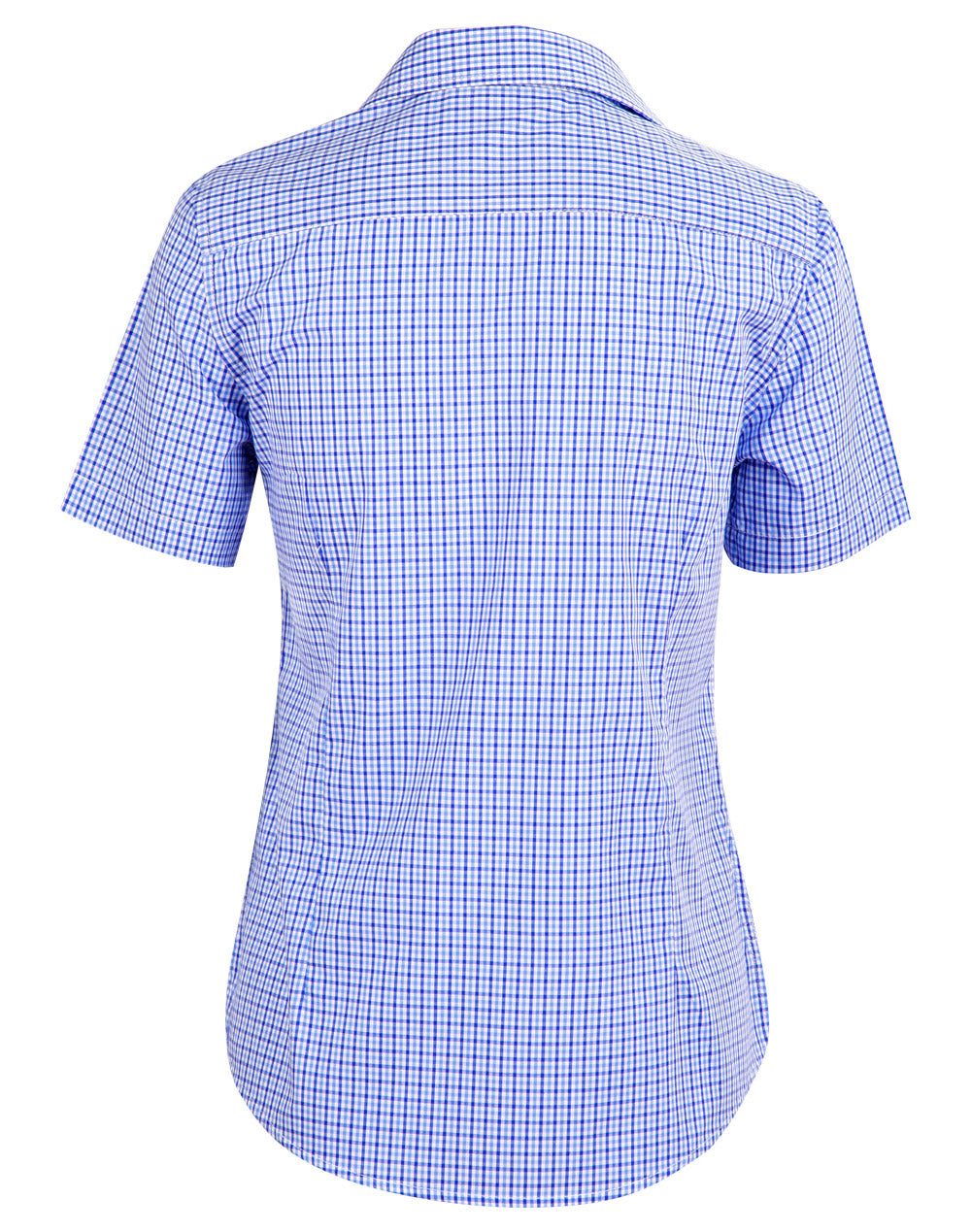 Ladies Two Tone Gingham Short Sleeve Shirt - M8320S