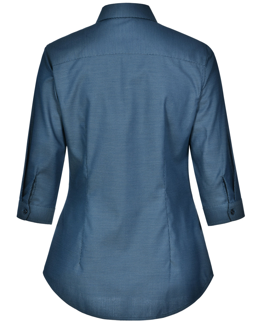 Ladies Dot Jacquard Stretch 3/4 Sleeve Ascot Shirt - M8400Q