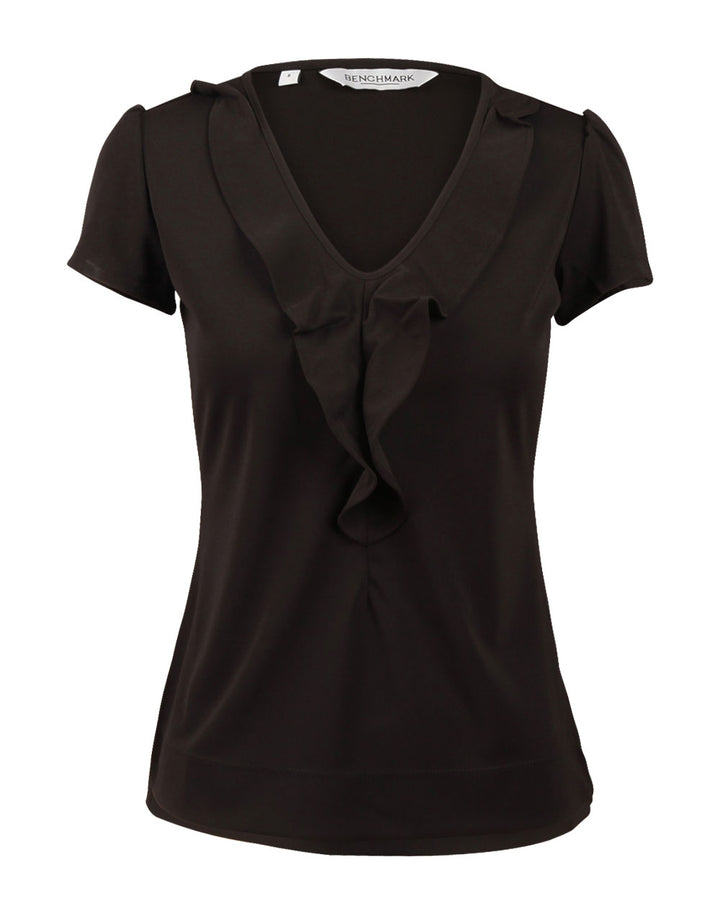 Ladies  Ruffle Front Blouse - M8820