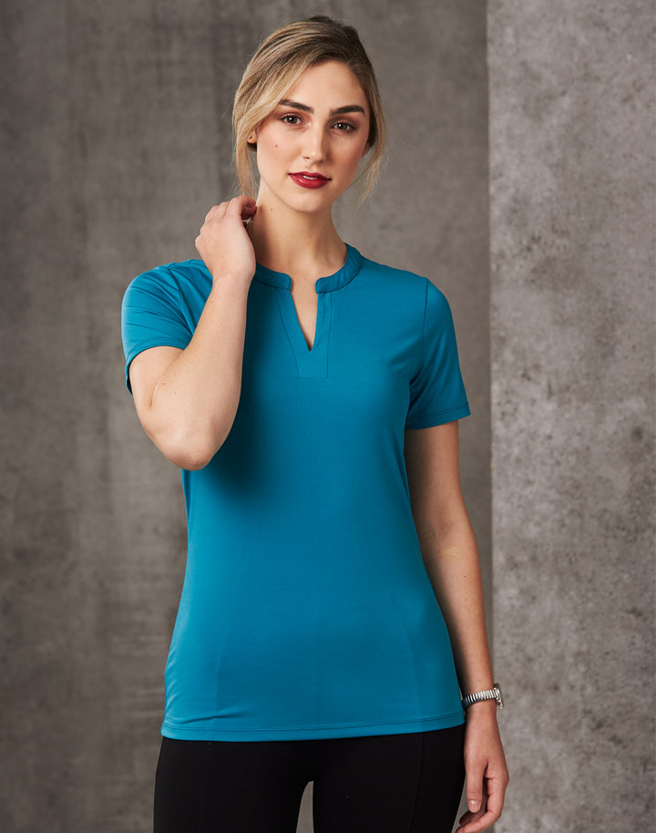 Ladies Sofia Stretch Short Sleeve Knit Top - M8840