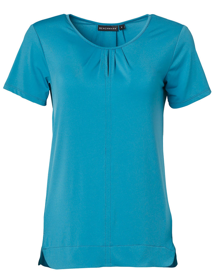 Ladies Julia Stretch Short Sleeve Knit Top - M8850