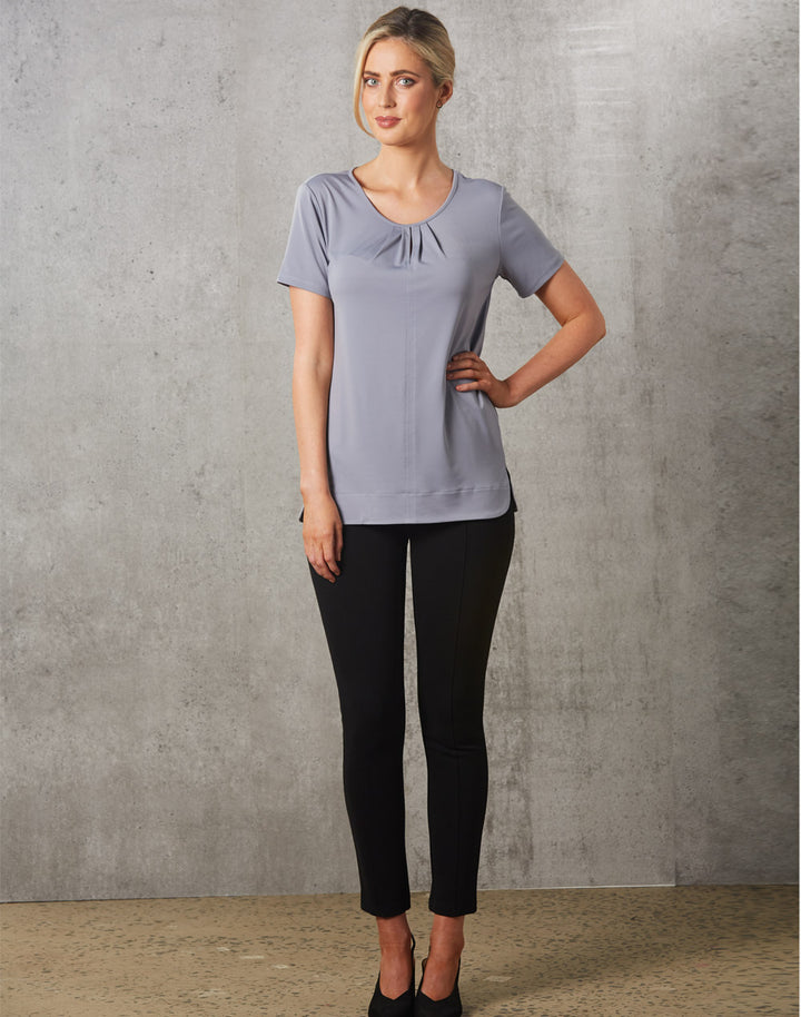 Ladies Julia Stretch Short Sleeve Knit Top - M8850