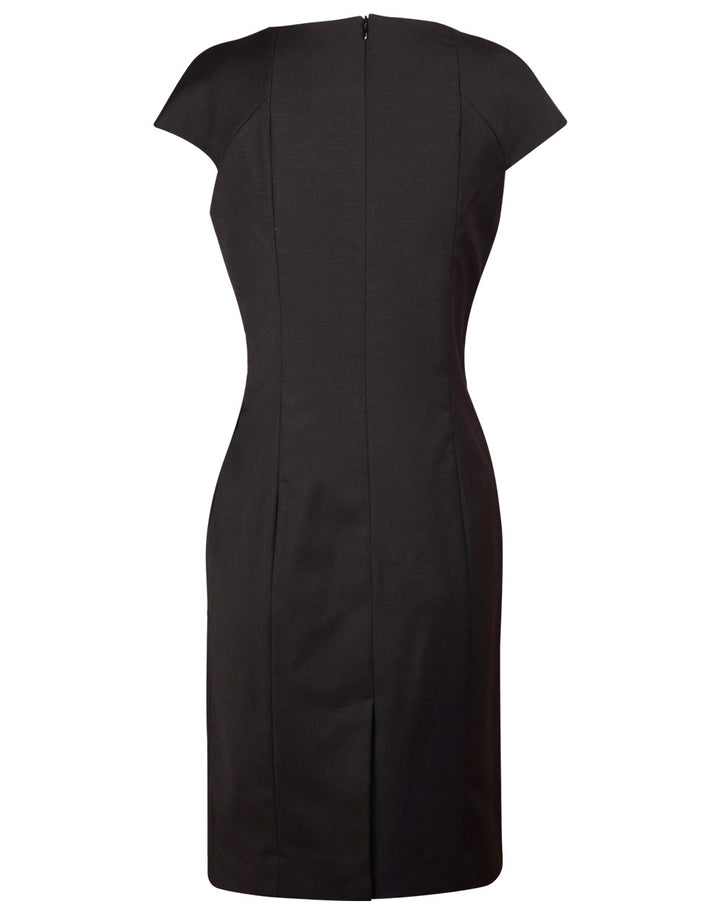 Ladies Wool Blend Stretch Cap Sleeve Dress - M9281