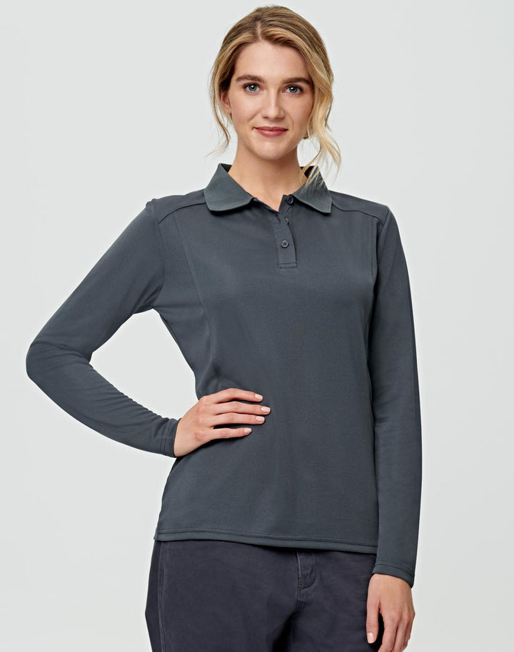 Ladies Bamboo Charcoal Eco-Friendly Fabric Long Sleeve Polo - PS90