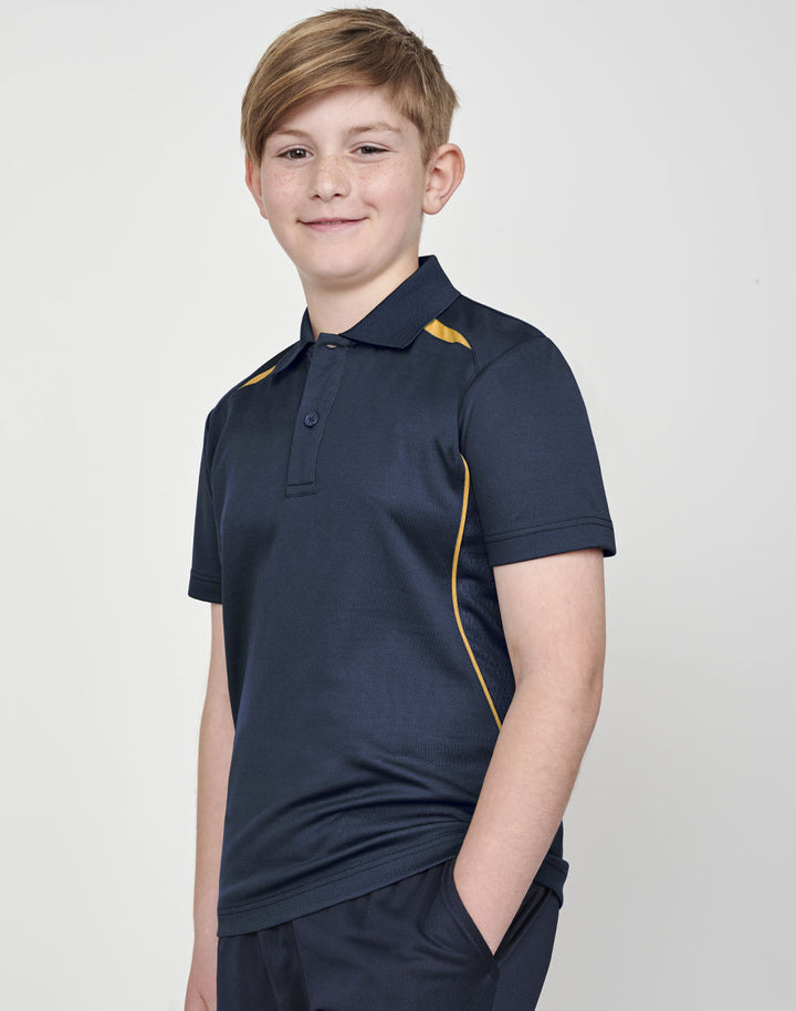 Kids Sustainable Poly/Cotton Contrast Short Sleeve Polo - PS93K