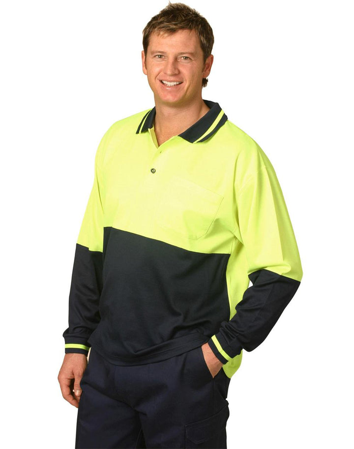 Hi Vis Truedry Micro-Mesh Long Sleeve Polo - SW11