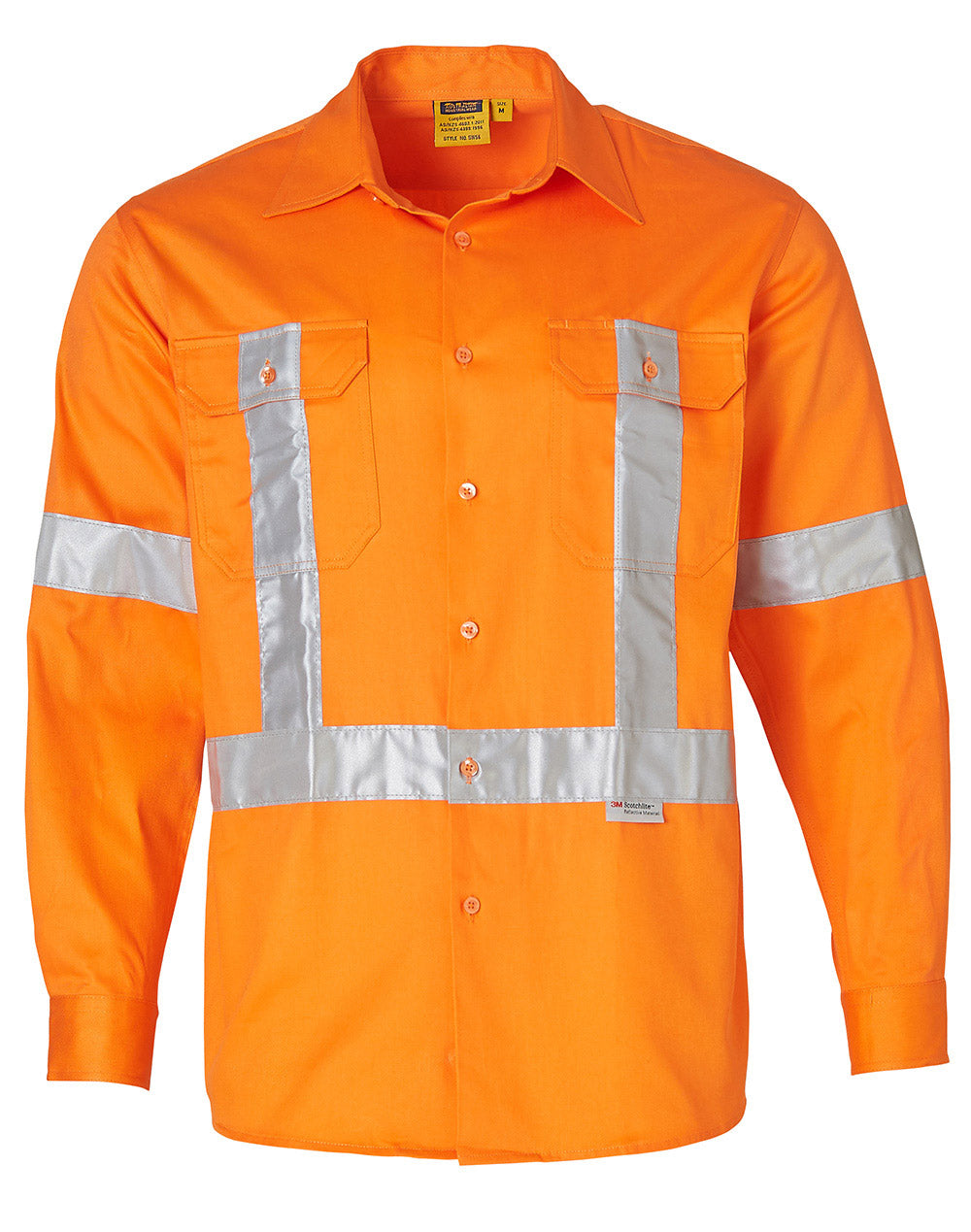 Men's Hi Vis Long Sleeve Shirt w/ Tape - SW56