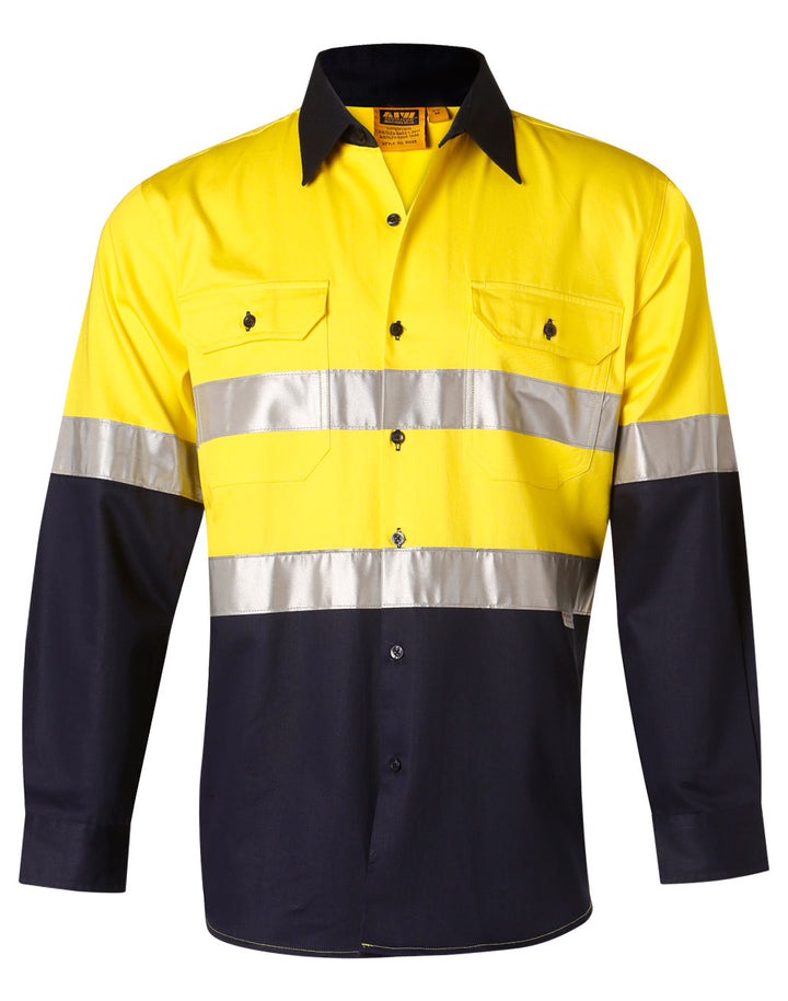 Hi Vis Long Sleeve Safety Shirt w/ Tape - SW68